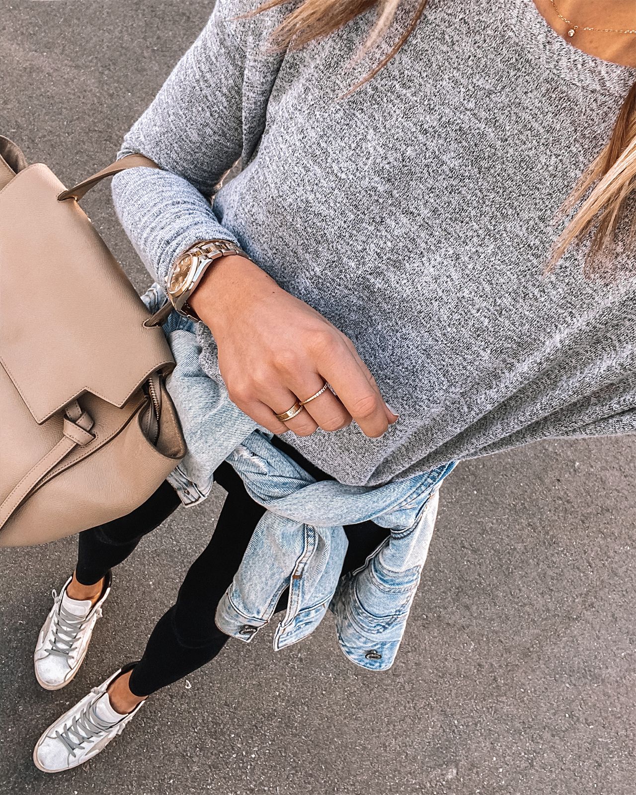 Chic Daytime Look with Satin Midi Skirt and Cardigan Chic Daytime Look with Satin Midi Skirt and Cardigan — Golden Goose Outfits 2027