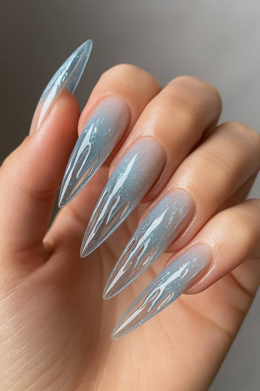 Subtle Shifting Silver-Blue Cat-Eye — Icy Nails 2027