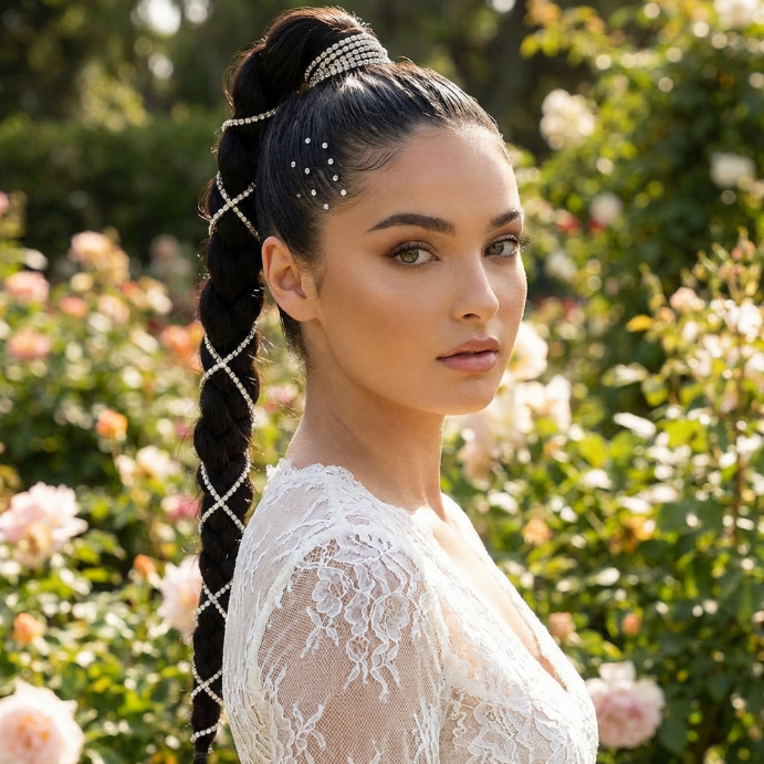 Glamorous High Ponytail Braid Glamorous High Ponytail Braid — Prom Hairstyles Braids 2027