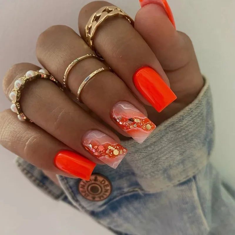 Glossy With Glitter Visual Idea Glossy With Glitter Visual Idea — Tangerine Nails 2027