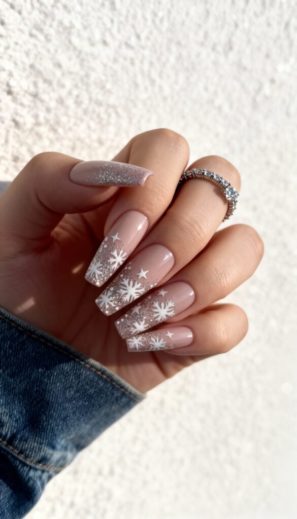 Winter Christmas Visual Idea — White Christmas Nails 2026