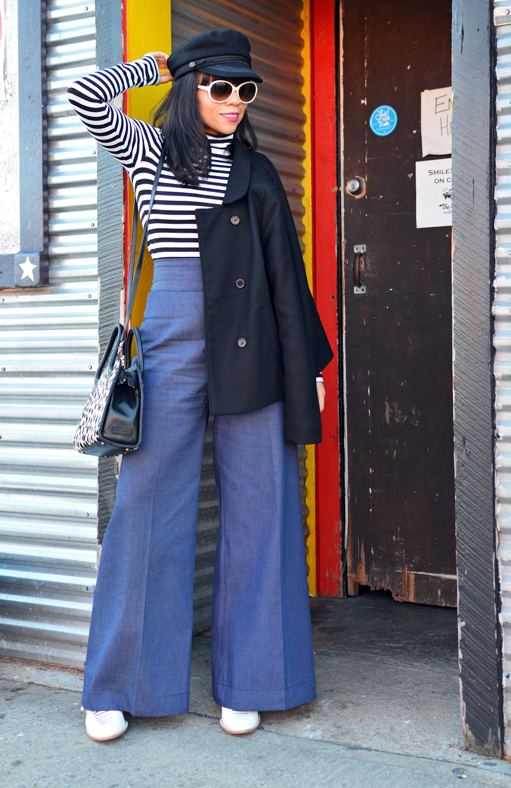 Striped Turtleneck and Wide-Leg Denim: A Modern Nautical Combination Striped Turtleneck and Wide-Leg Denim: A Modern Nautical Combination — Nautical Outfits 2027