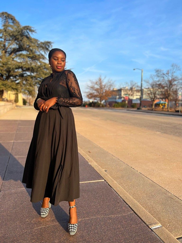Houndstooth Pumps Outfit Idea — Graduation Guest Outfits 2027