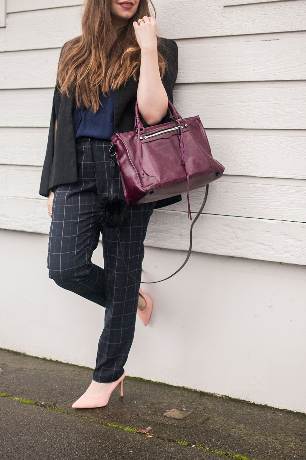 Classic Navy and Plaid with a Pop of Pink Classic Navy and Plaid with a Pop of Pink — Winter Outfits 2027 for Work
