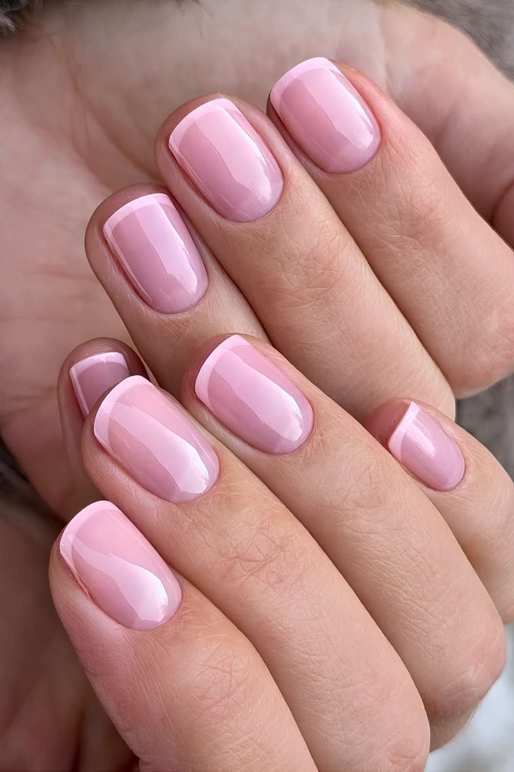 Tonal Pink French Square Nails Tonal Pink French Square Nails — Short Pink French Tip Nails 2027