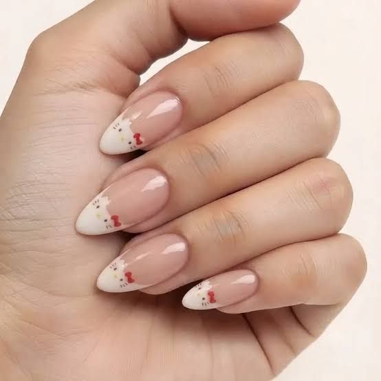Hello Kitty French Tip Accents Hello Kitty French Tip Accents — Hello Kitty Nails 2027 for Kids