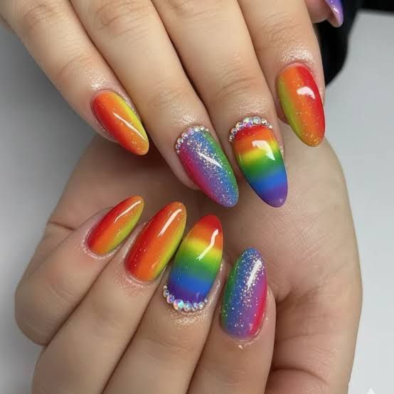 Ombre Rhinestones Glitter Visual Idea Ombre Rhinestones Glitter Visual Idea — Neon Ombre Nails 2027