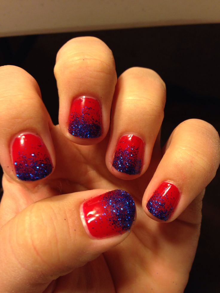 Short Square Red Glitter Gradient Short Square Red Glitter Gradient — Football Nails 2026