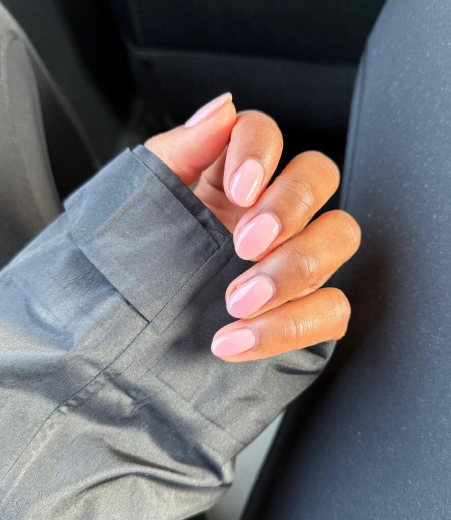 Sheer Light Pink Short Oval Nails Sheer Light Pink Short Oval Nails — Simple Graduation Nails 2027