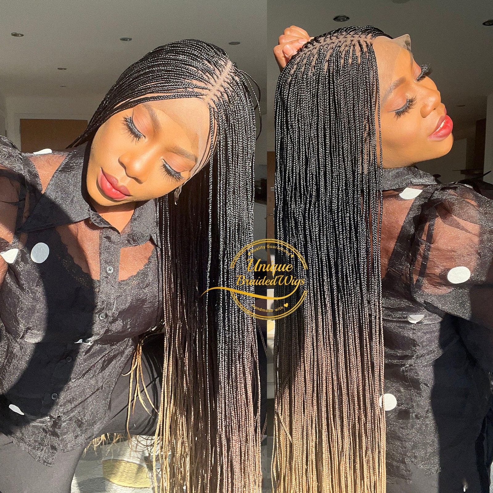 Micro Braids Black to Light Blonde Ombre — The Texture Is Uniformly Braided — Ombre Knotless Braids 2027