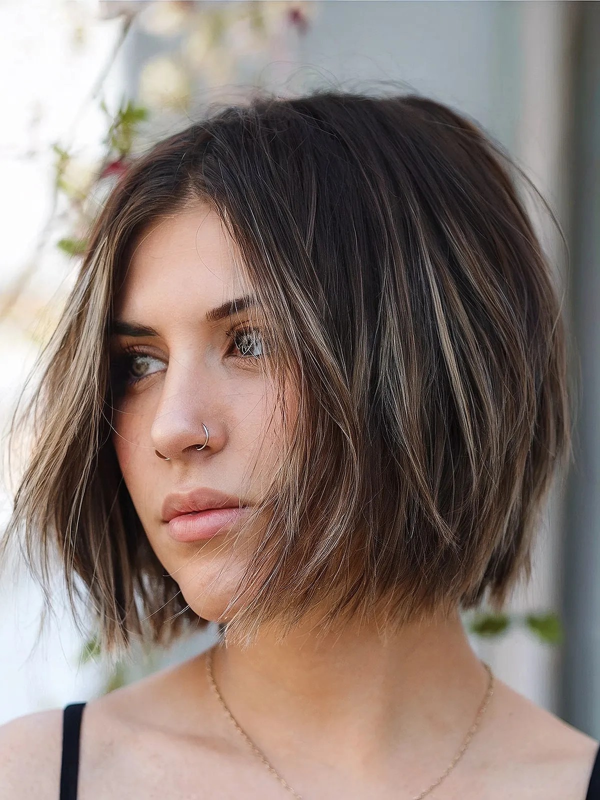 Dark Bob With Contrast Highlights — Blunt Bob 2027