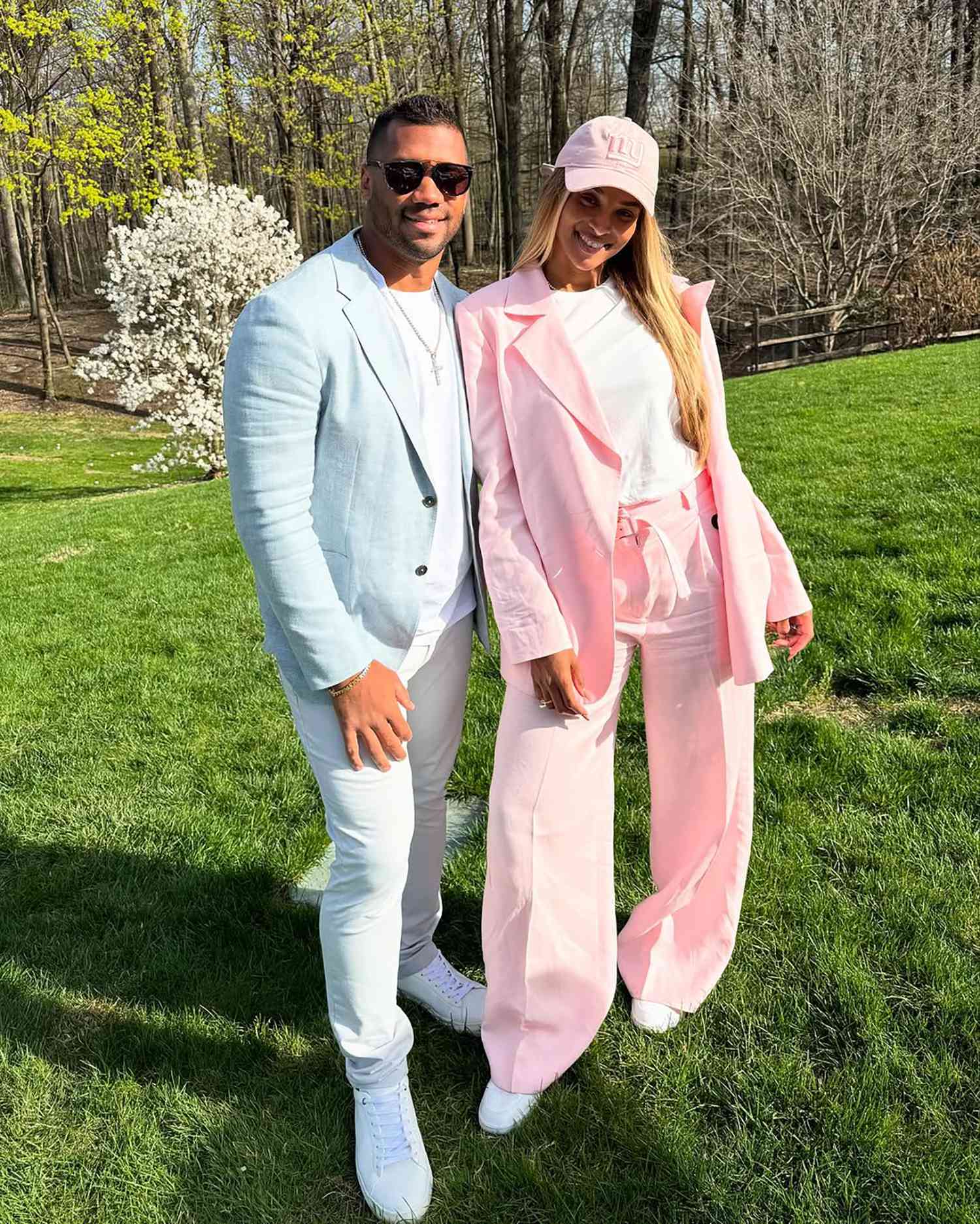 Coordinated Pastels: Pink Blazer Set and Light Blue Linen for Spring — Easter Family Photo Outfits 2027