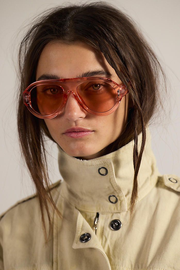Pink Aviators with a Beige Jacket for a Soft Contrast — Aviator Sunglasses for Women 2027