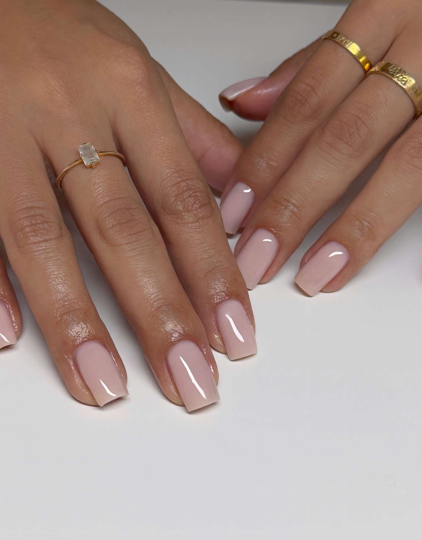 Opaque Milky Nude Short Square Opaque Milky Nude Short Square — Simple Wedding Nails 2027