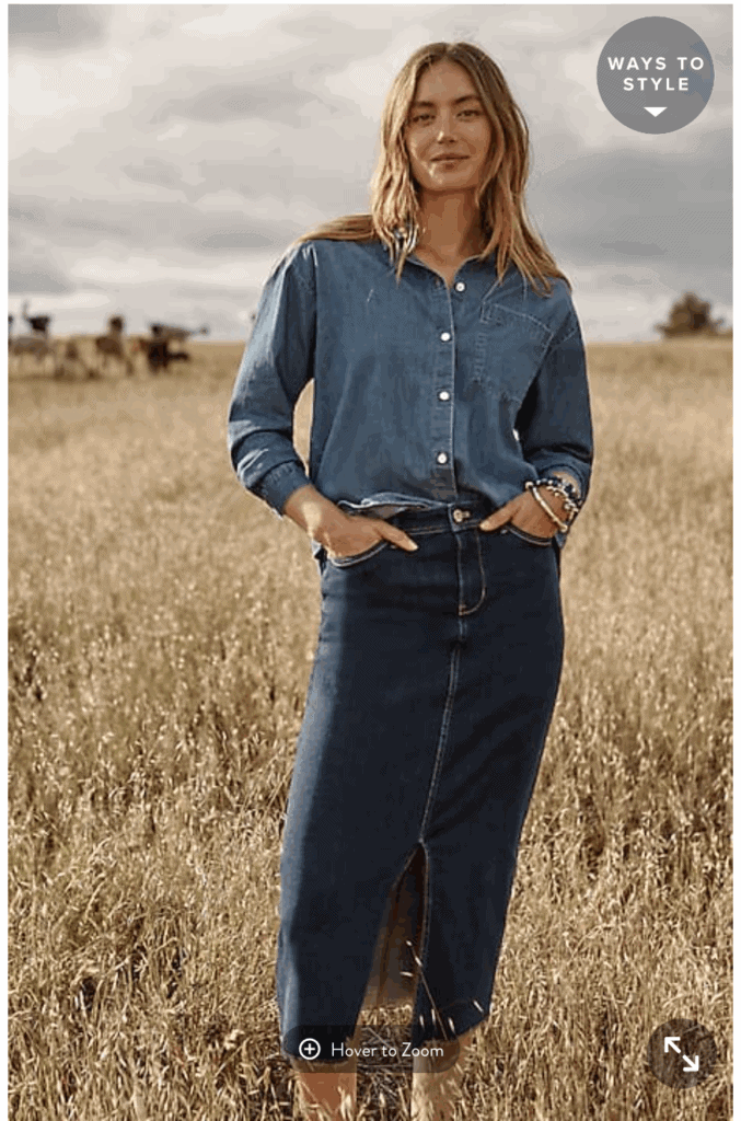 Denim Midi Skirt for an Updated Casual Look — Midi Skirts 2027