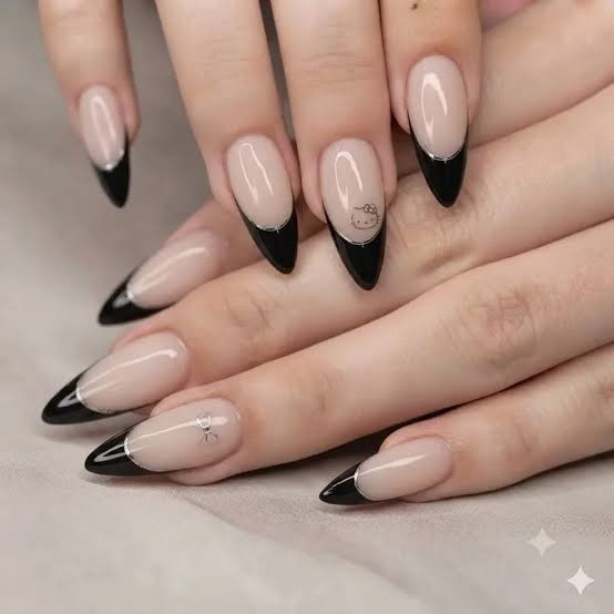 Long Stiletto Minimalist Hello Kitty — Red Hello Kitty Nails 2027