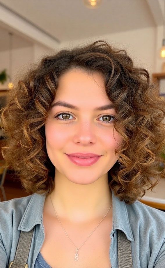 Soft Brown With Lighter Brown Highlights Visual Idea — Loose Curly Hairstyles 2027