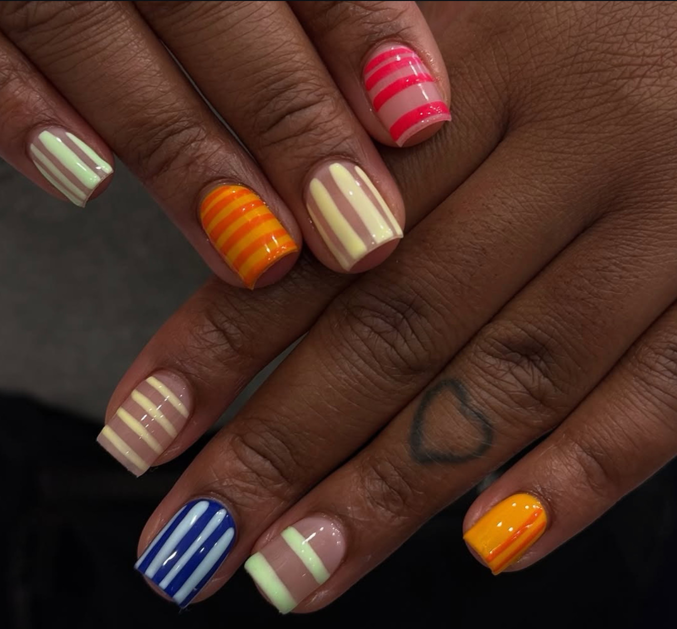 Bold Geometric Stripe Short Squares Bold Geometric Stripe Short Squares — Nails 2027 for Short Nail Beds