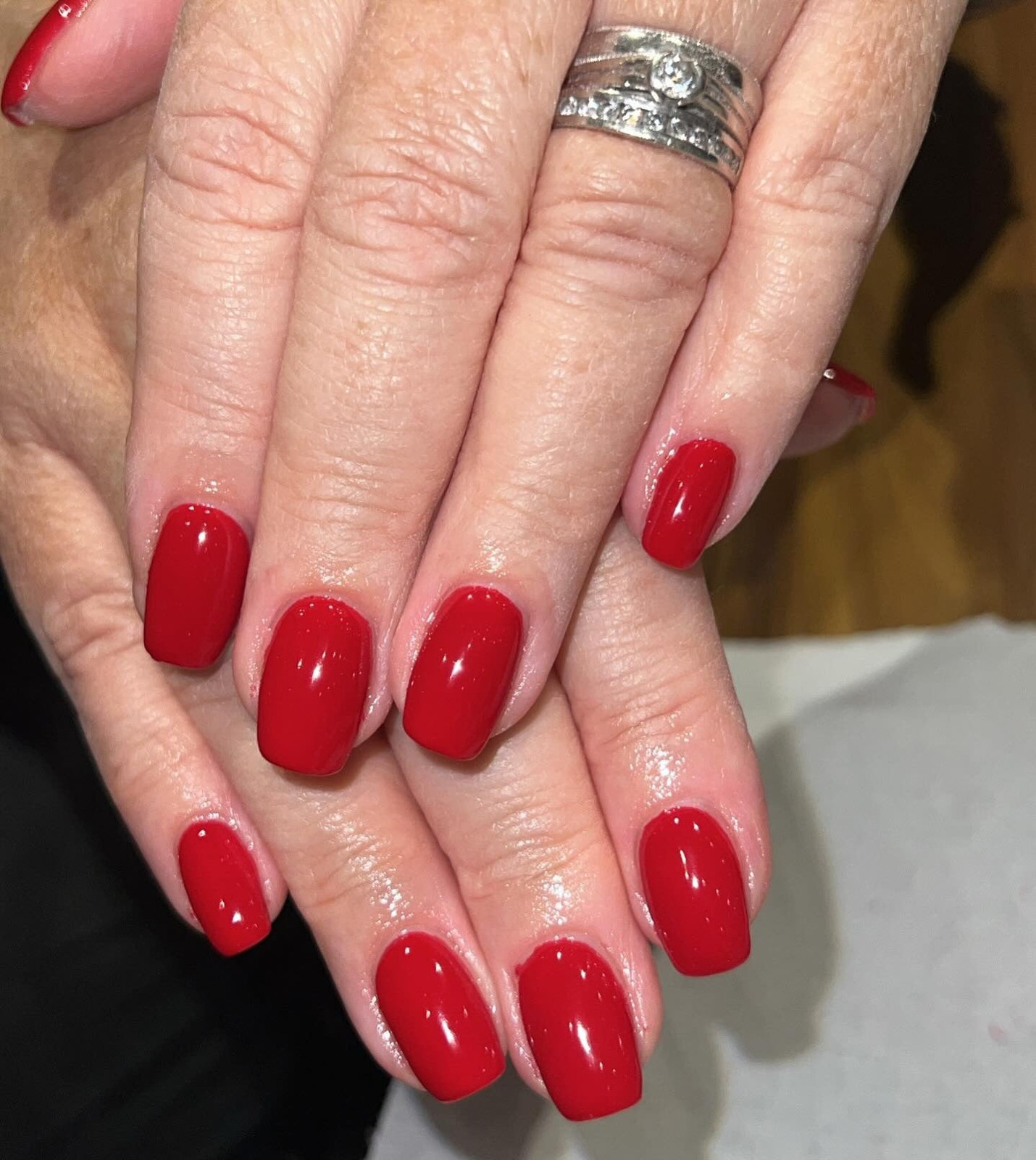 Vibrant Cool-Toned Red Square Nails Vibrant Cool-Toned Red Square Nails — Classy Nails 2027 for Mature Hands