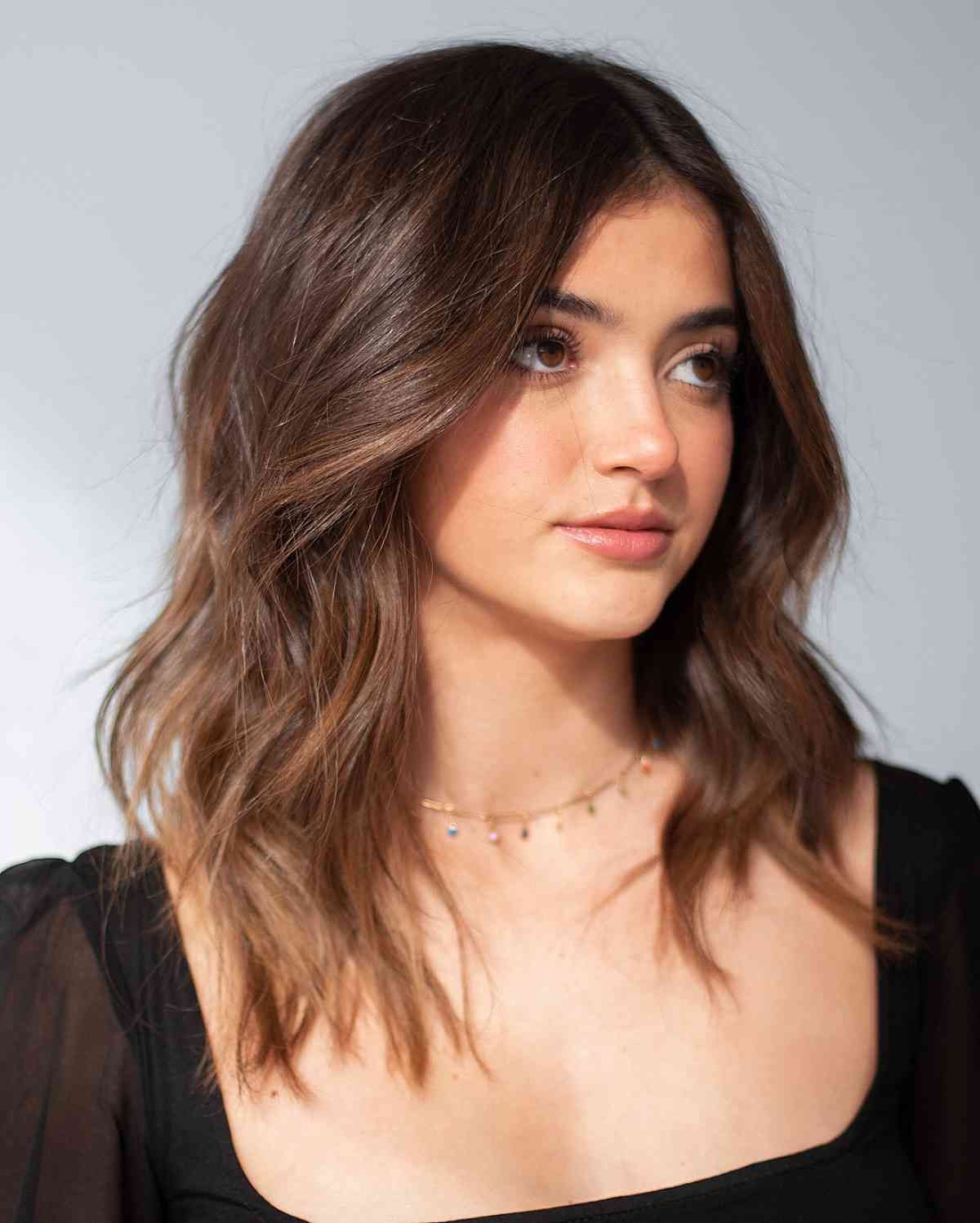 Warm Brown Layered Lob With Soft Waves — Haircuts 2027 for Teenage Girls
