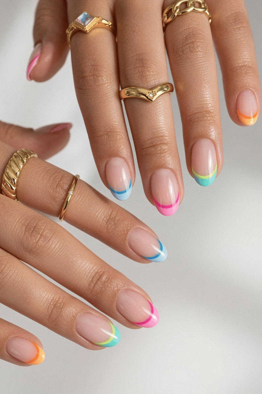 Neon French Tips Short Square Neon French Tips Short Square — Simple Nails 2027