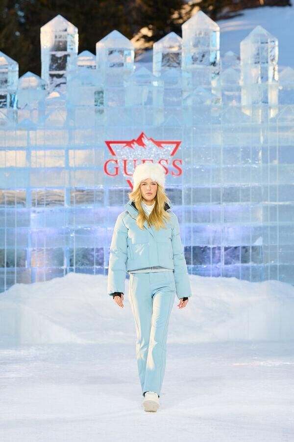 Light Blue Cropped Puffer and Ski Pants for a Coordinated Winter Sports Look — Snow Outfits 2027