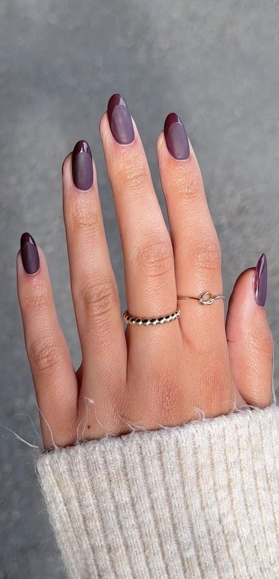 Muted Plum Matte Glossy Abstract French Muted Plum Matte Glossy Abstract French — Plum Nails 2027