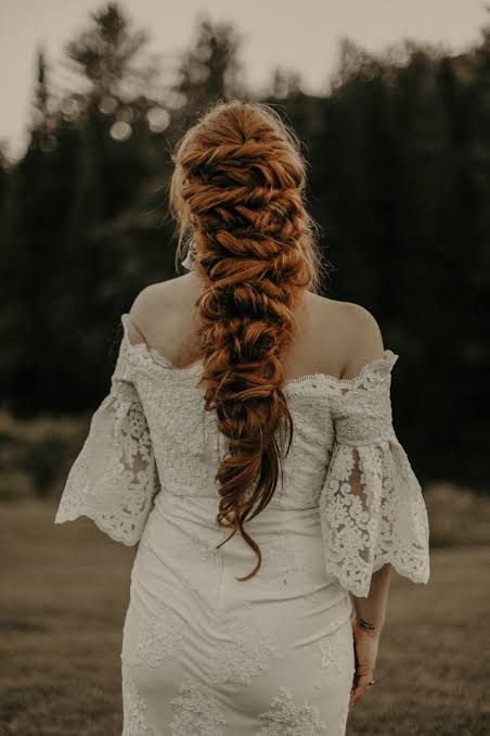 Red Fishtail Braid Waist Length — Bride Hairstyles 2027