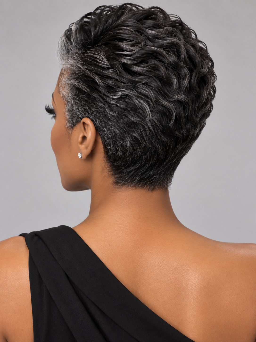 Slicked Back Salt and Pepper Pixie — Pixie Cut 2027 for Black Women