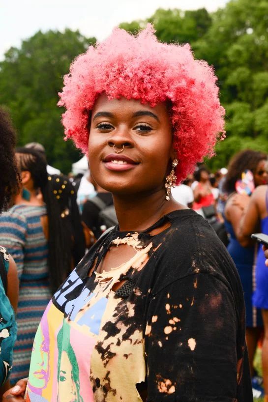 Vibrant Pink Afro Style — Pink Hair 2027