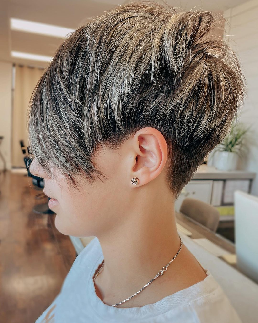 Ash Blonde Pixie With Dark Undercut Ash Blonde Pixie With Dark Undercut — Two Tone Pixie 2027