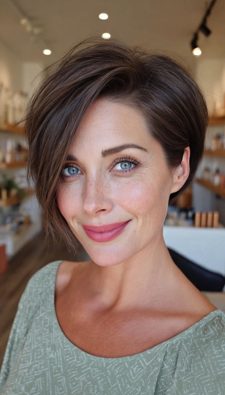 Ash Blonde Pixie Bob With Blunt Fringe Ash Blonde Pixie Bob With Blunt Fringe — Pixie 2027 for Women Over 40