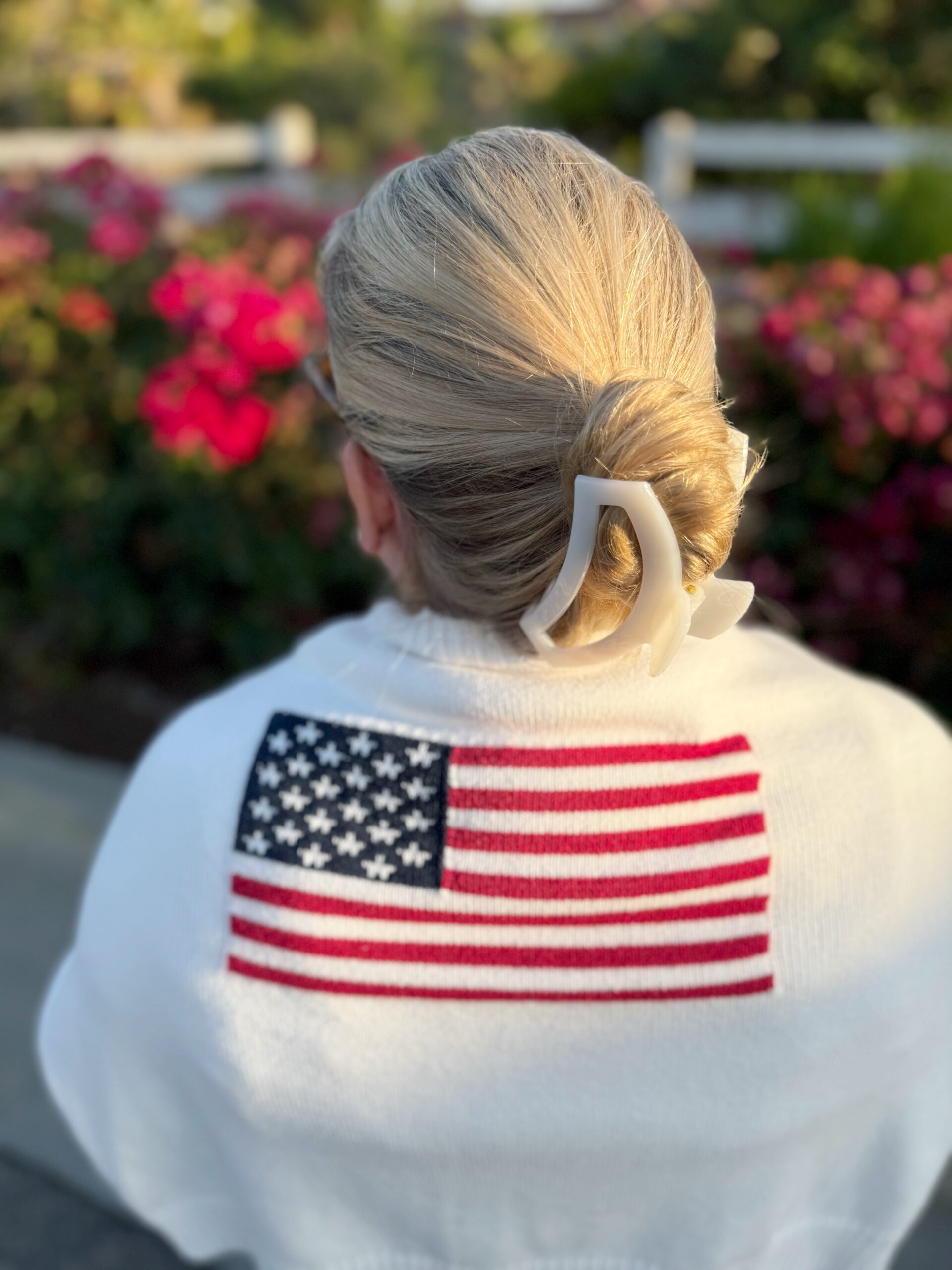 Back of Flag Detail Knit Sweater Back of Flag Detail Knit Sweater — Classic Americana Outfits 2027