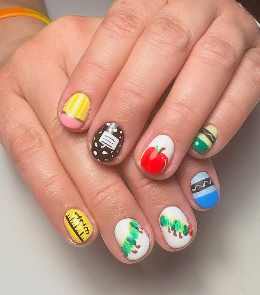 School Themed Illustrations — Nails 2027 for Kids