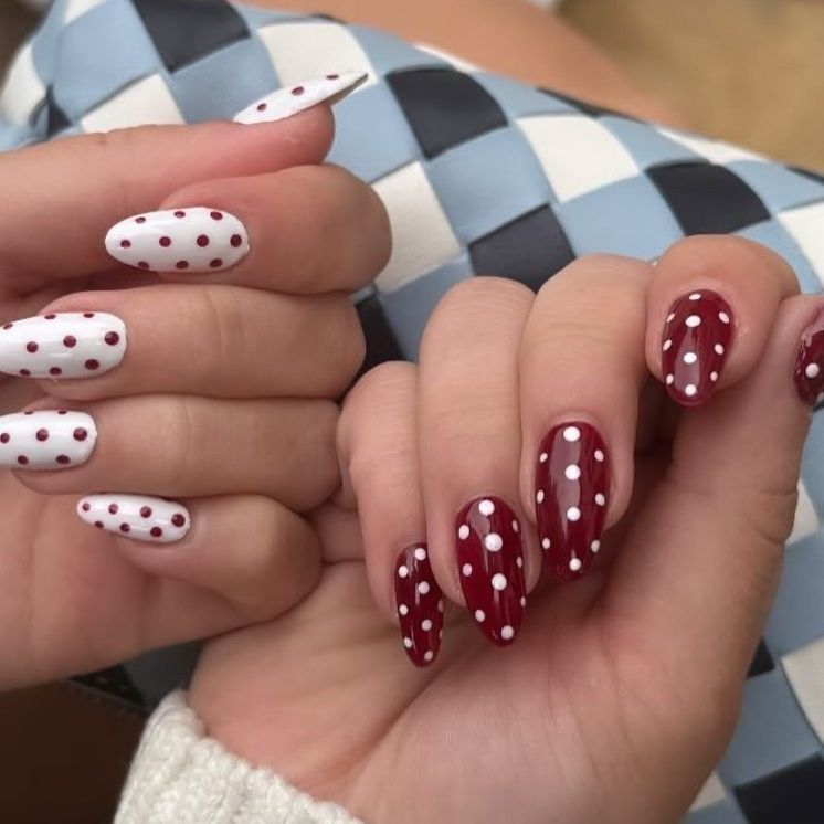 Classic Polka Dots: Red on White, White on Red Classic Polka Dots: Red on White, White on Red — Pink and Red Nails 2027