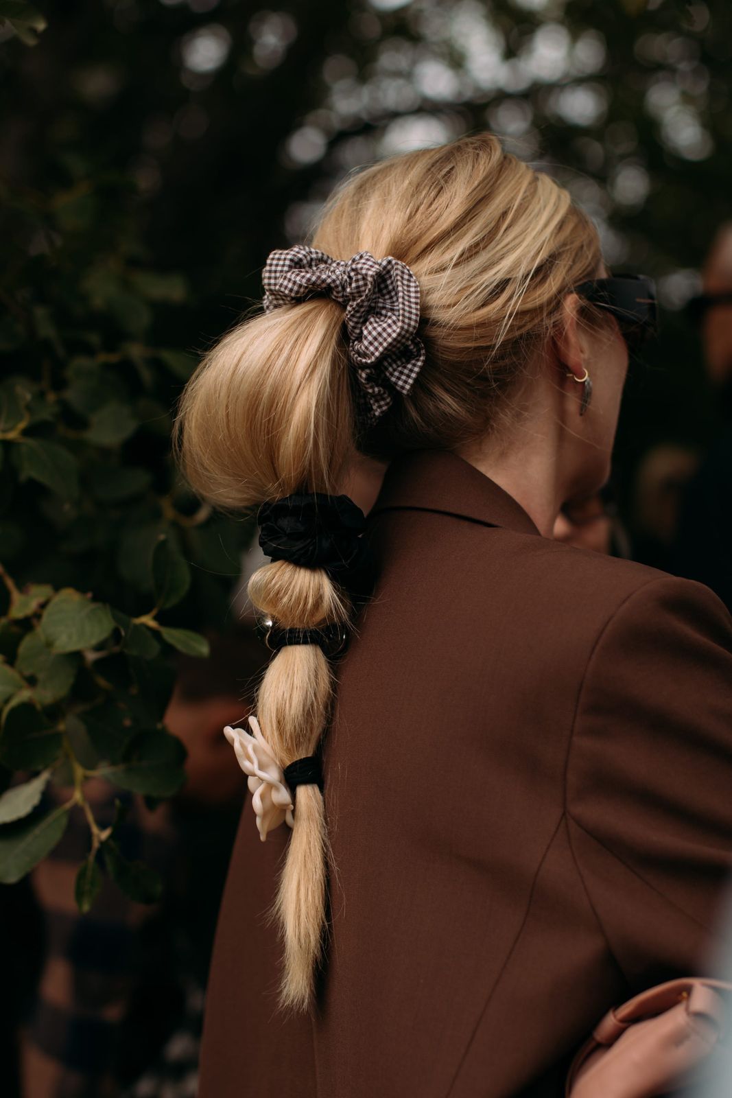 Blonde Braided Nape Bun With Black Ribbon Blonde Braided Nape Bun With Black Ribbon — Hair Bow Hairstyles 2027