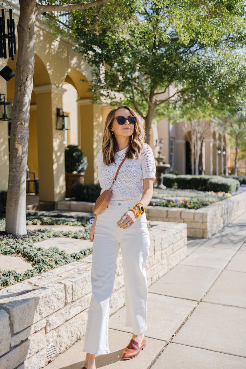 Chic All-White Ensemble with Crocheted Knit for a Breezy Spring Break Look Chic All-White Ensemble with Crocheted Knit for a Breezy Spring Break Look — Spring Break Outfits 2027