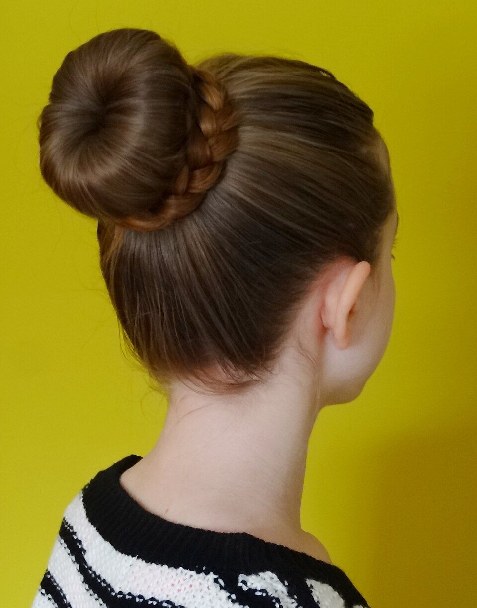Medium Brown Sock Bun With Braided Detail Medium Brown Sock Bun With Braided Detail — Sock Bun 2027