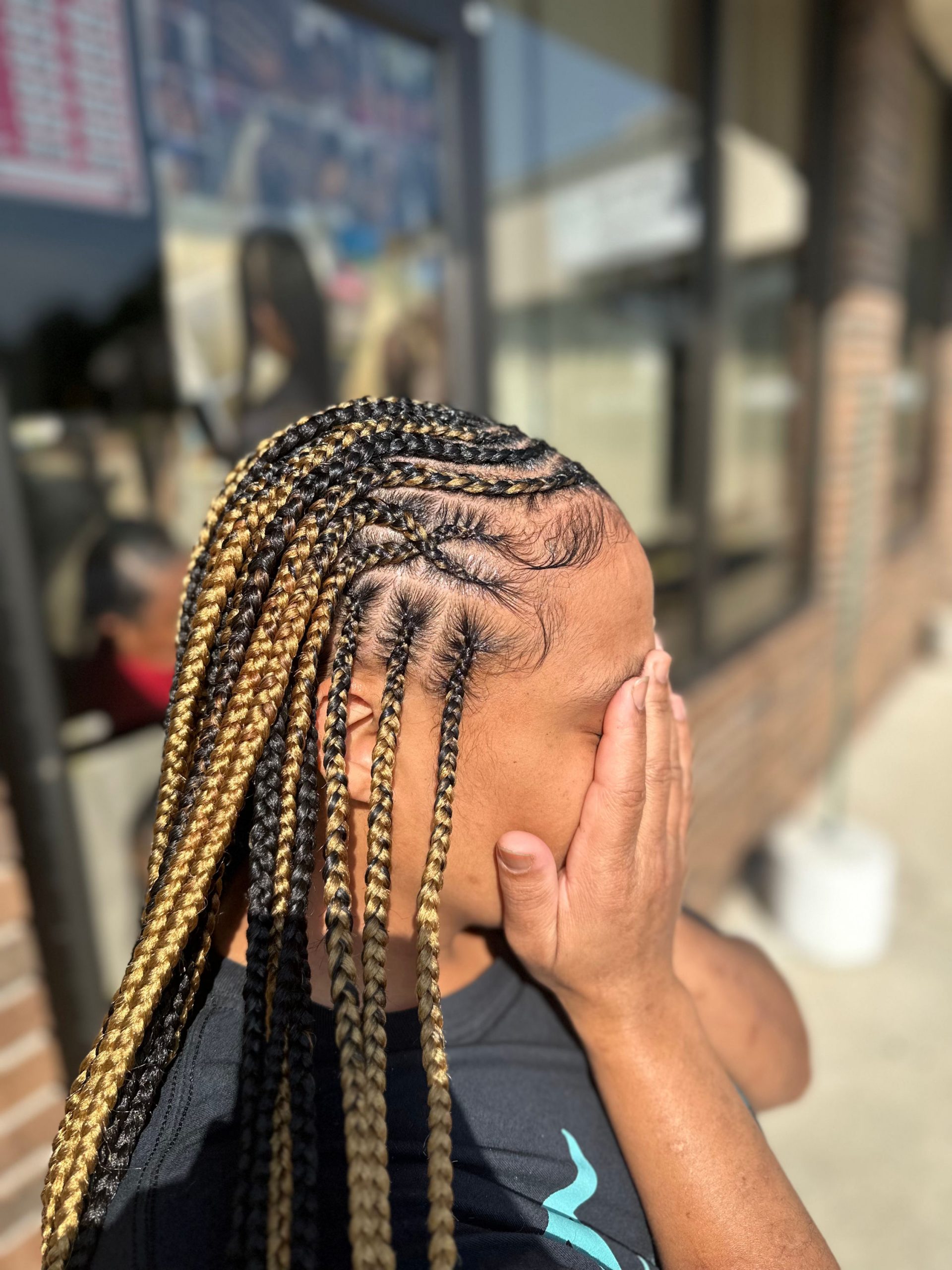 Long Wavy Braids With Black and Blonde — Tribal Braids 2027