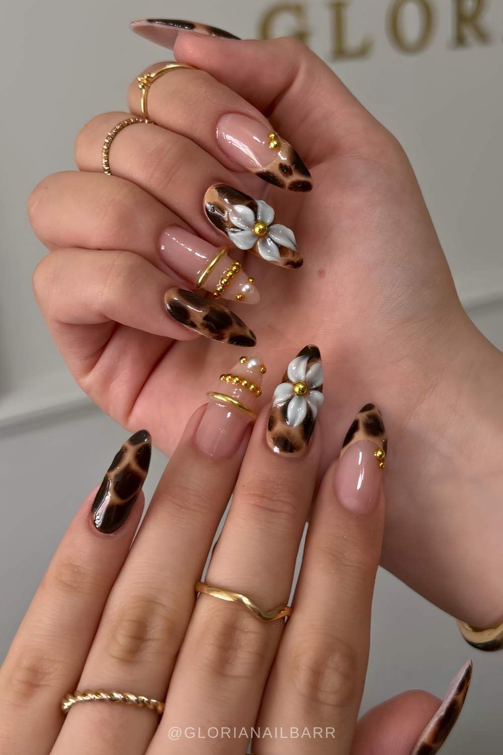 Glossy With Subtle Shimmer Visual Idea Glossy With Subtle Shimmer Visual Idea — Floral Stiletto Nails 2027