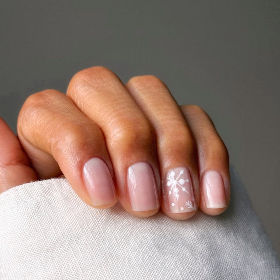 Short Square Delicate Snowflake Short Square Delicate Snowflake — Snowflake Nails 2027