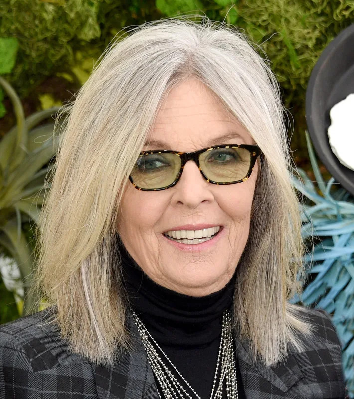 Straight Grey Blonde Lob — Hair Color 2027 for Women Over 60