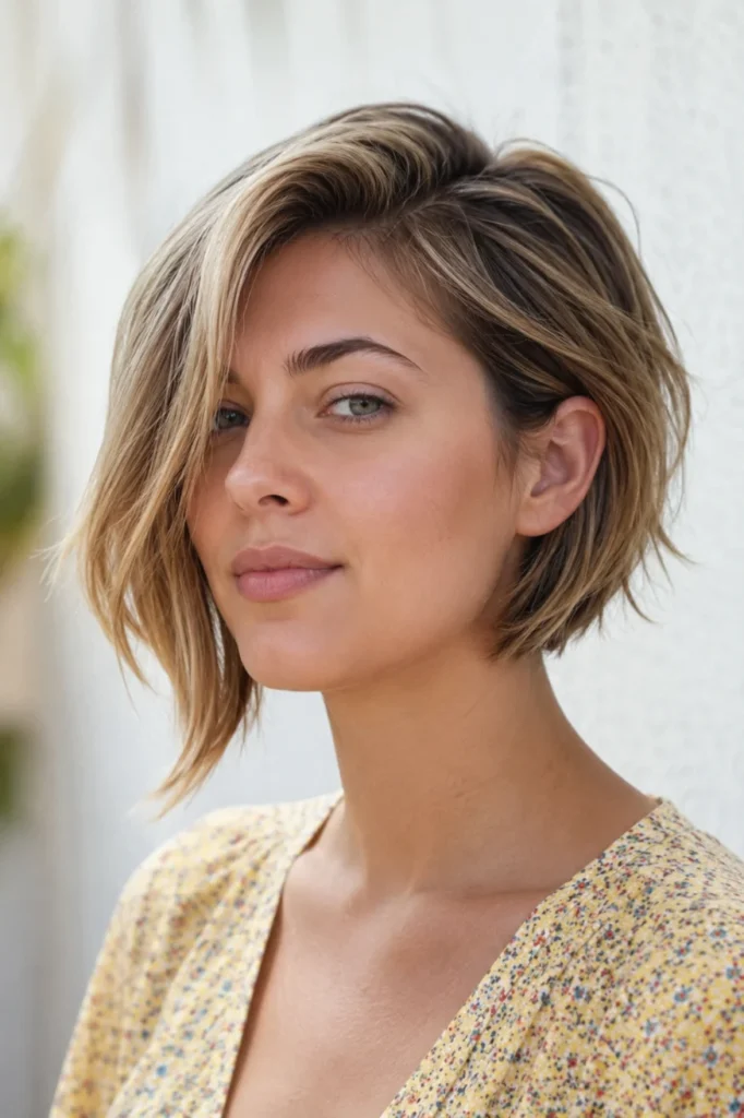 Textured Honey Blonde Bob Textured Honey Blonde Bob — Asymmetrical Bob 2027