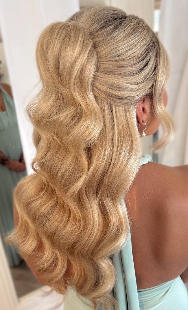 Soft Voluminous Honey Blonde Waves Soft Voluminous Honey Blonde Waves — Half Up Ponytail Hairstyles 2027