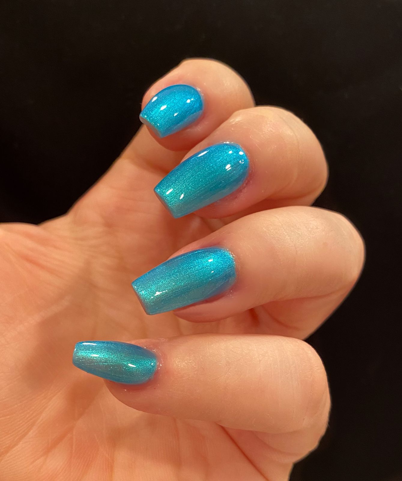 Shimmering Turquoise Blue Undertone Nails — Turquoise Nails 2027