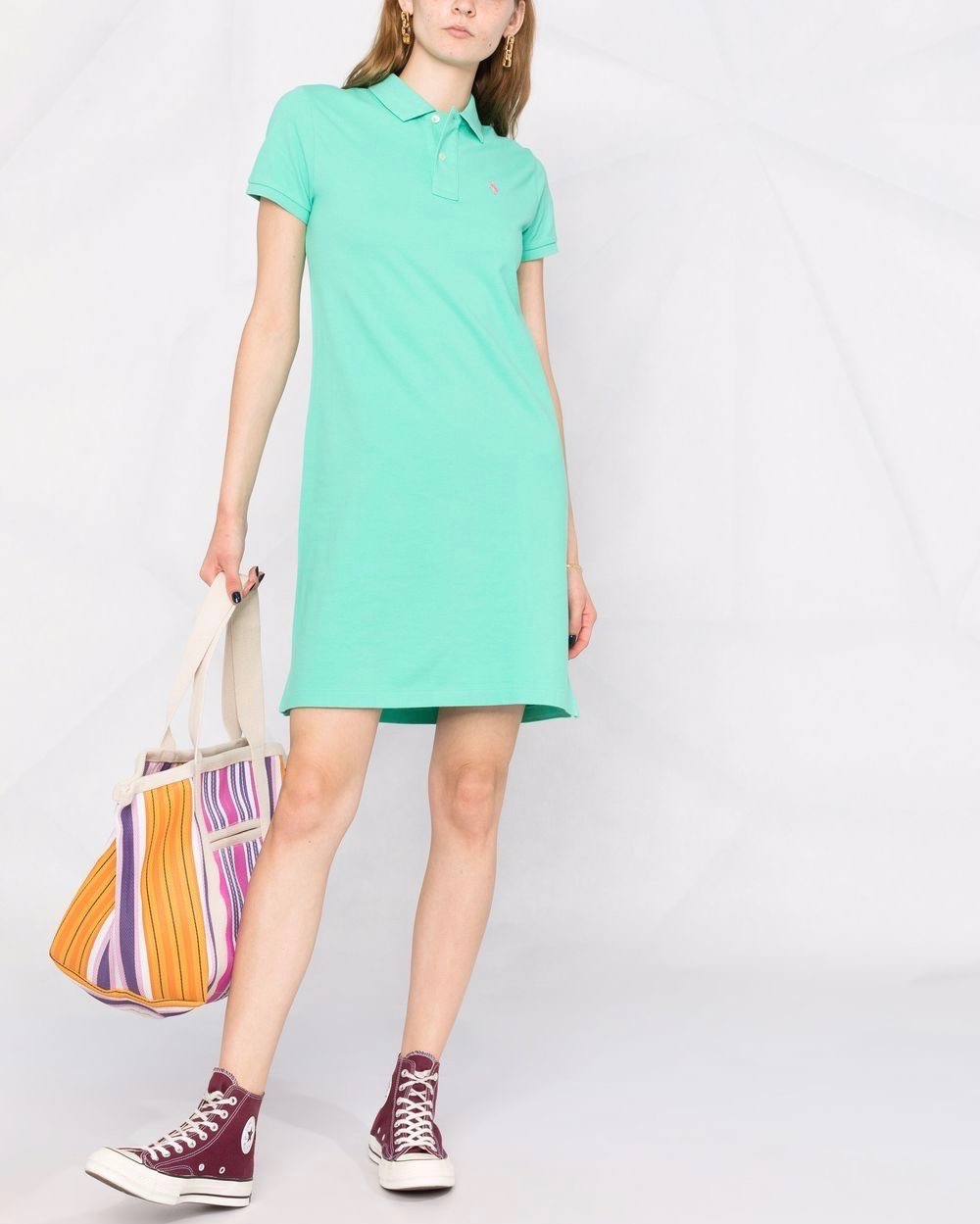 Mint Green Jersey Knit Polo Dress with Burgundy Sneakers Mint Green Jersey Knit Polo Dress with Burgundy Sneakers — Polo Dress 2027