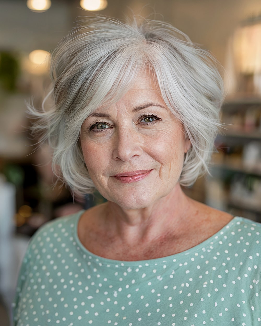 Voluminous Grey Pixie with Side Part — Hair Color 2027 for Women Over 60