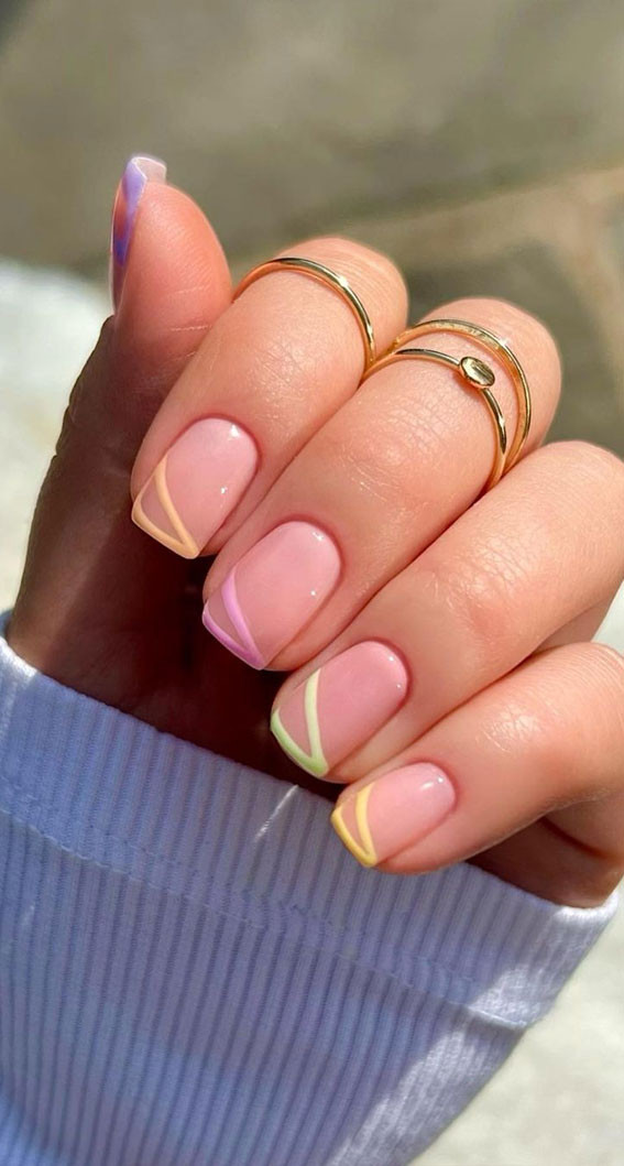 Soft Pastel French Tips Soft Pastel French Tips — French Tip Nails 2027 for Short Fingers