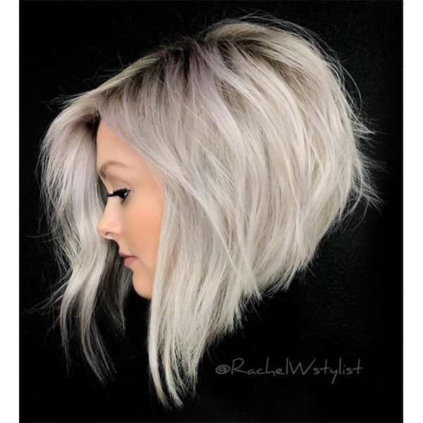 Angled Bob Textured Blowout Angled Bob Textured Blowout — Icy Blonde 2027