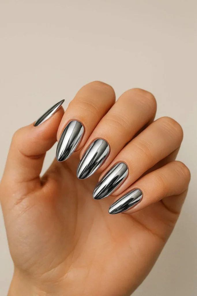 Full Cover Visual Idea Full Cover Visual Idea — Silver New Years Nails 2027